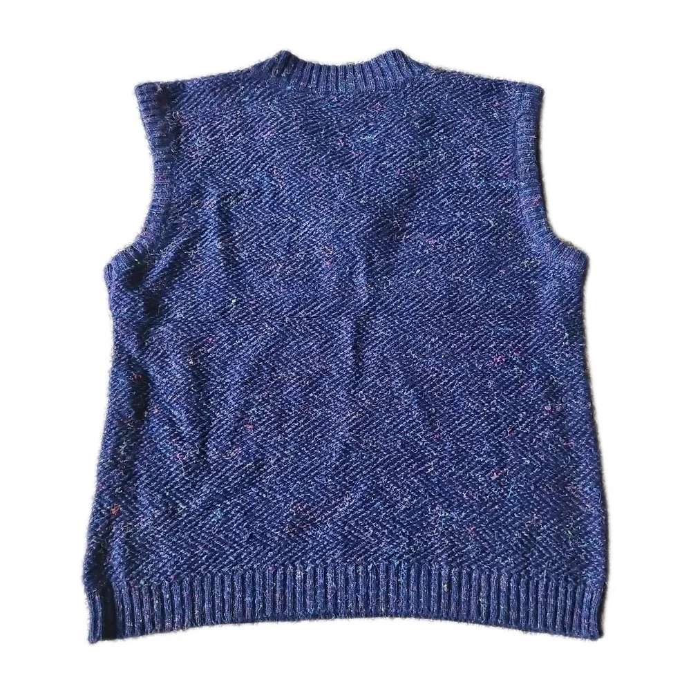 Vintage Mens Bachrach Sweater Vest Size XL Blue With Color Flecks